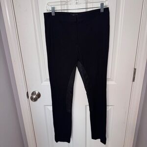 Theory Black Riding Pants With Lamb Leather Detailing